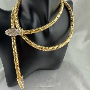 Serpent wrap multi serpentine  snake diamond gold Women's Necklace